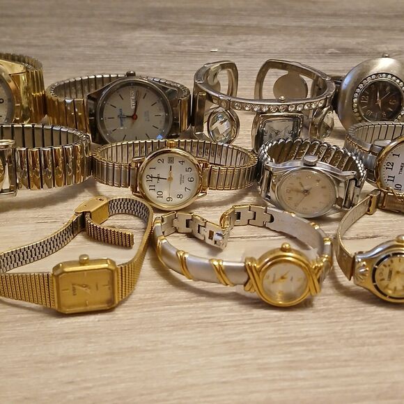 Lot 35+ Watches Parts/Repair ALL Metal Timex Casio Nine West Relic Armitron main image 6